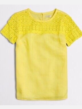 J. Crew Linen Lace Top